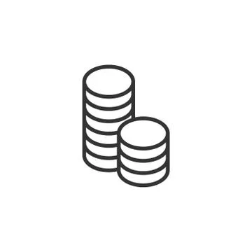 Coins stack icon in flat style. Dollar coin vector illustration on white isol 스톡 일러스트