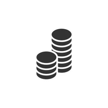 Coins stack icon in flat style. Dollar coin vector illustration on white isol Stock Illustration