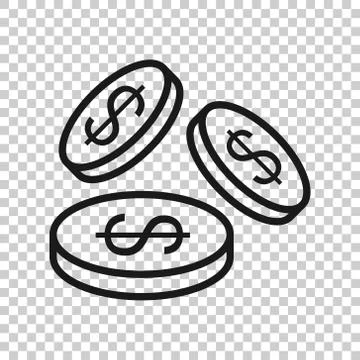 Coins stack icon in flat style. Dollar coin vector illustration on white isol Stock Illustration