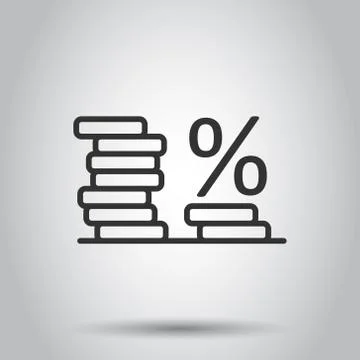 Coins stack icon in flat style. Dollar coin vector illustration on white isol Stock Illustration