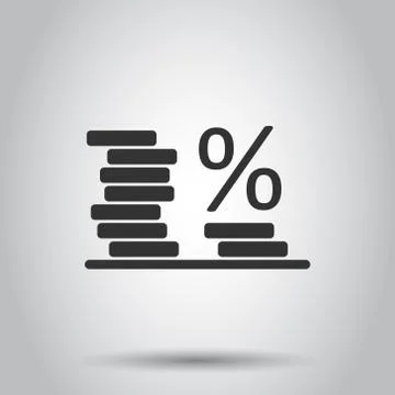 Coins stack icon in flat style. Dollar coin vector illustration on white isol Stock Illustration