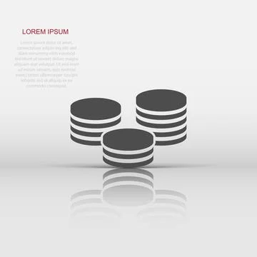Coins stack icon in flat style. Coin cash vector illustration on white isol.. 스톡 일러스트