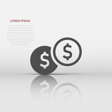 Coins stack icon in flat style. Dollar coin vector illustration on white is.. Stock Illustration