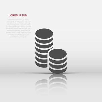 Coins stack icon in flat style. Dollar coin vector illustration on white is.. 스톡 일러스트