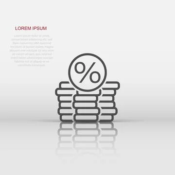 Coins stack icon in flat style. Dollar coin vector illustration on white is.. Illustrazione stock