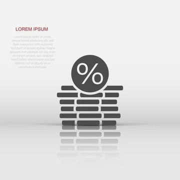 Coins stack icon in flat style. Dollar coin vector illustration on white is.. Stock Illustration