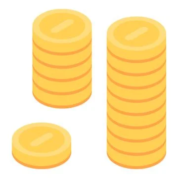Coins stack icon, isometric style Illustrazione stock