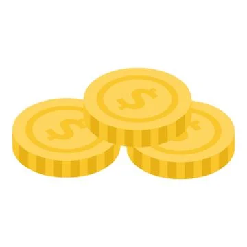 Coins stack icon, isometric style Stockillustratie