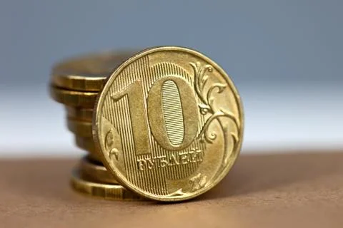 Coins in stack Stock Photos