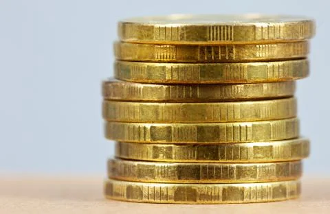 Coins in stack Stock Photos