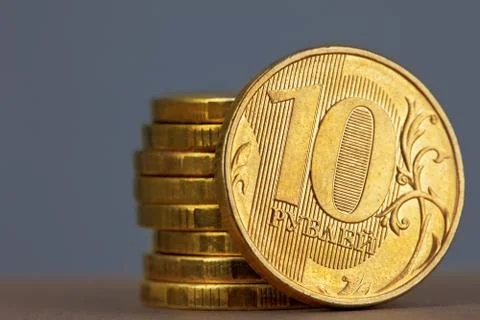 Coins in stack Stock Photos