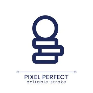 Coins stack pixel perfect linear ui icon Stock Illustration