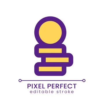 Coins stack pixel perfect RGB color ui icon Stock Illustration