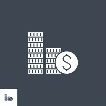 Coins Stack related vector glyph icon. Illustrazione stock
