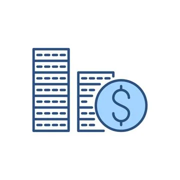 Coins Stack related vector icon Stock Illustration