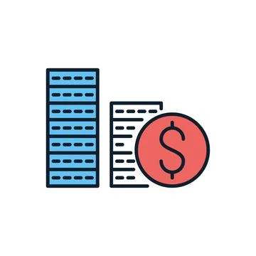 Coins Stack related vector icon Stock Illustration