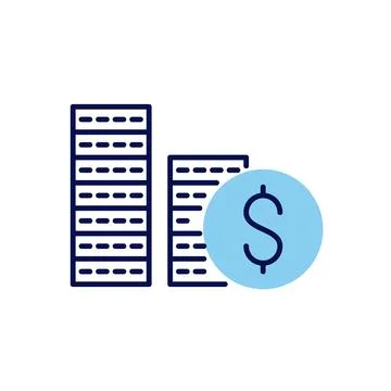 Coins Stack related vector icon Stock Illustration