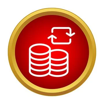 Coins stack showing financial currency exchange icon Stock Illustration