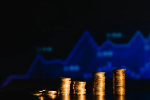 Coins stack step growing growth value increase profit rate up, The best exc.. Stock Photos