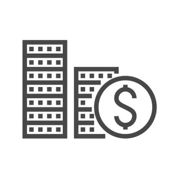 Coins Stack Thin Line Vector Icon 스톡 일러스트
