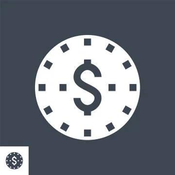 Coins Stack Vector Glyph Icon 스톡 일러스트