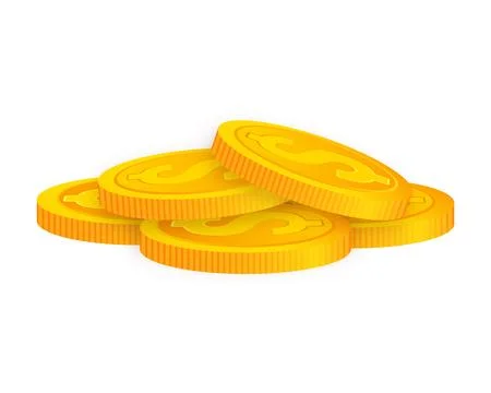 Coins stack vector illustration, coins icon flat, coins pile. Flat design Stock Illustration