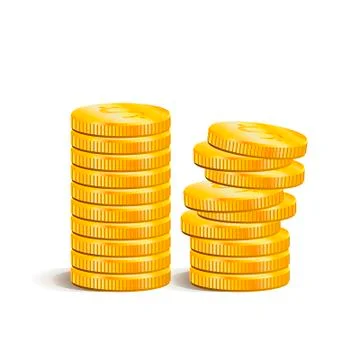 Coins stack vector illustration, flat coin money stacked icon flat Stock Illustration