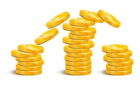 Coins stack vector illustration, flat coin money stacked icon flat Stock Illustration