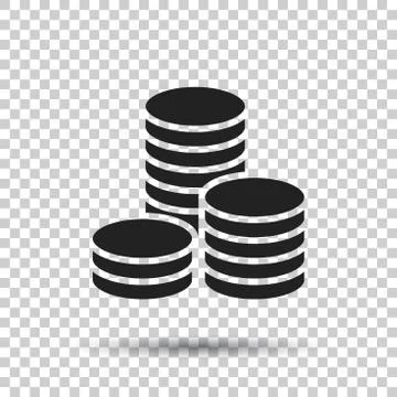 Coins stack vector illustration. Money stacked coins icon in flat style. 스톡 일러스트