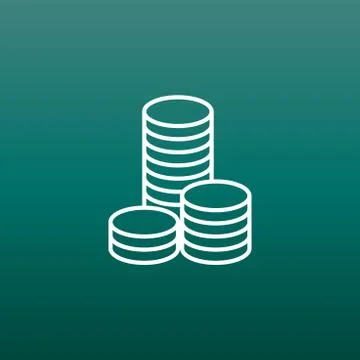 Coins stack vector illustration. Money stacked coins icon in flat style. Illustrazione stock