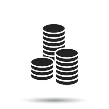 Coins stack vector illustration. Money stacked coins icon in flat style. イラスト素材