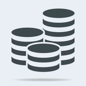 Coins stack vector illustration. Money stacked coins icon in flat style Illustrazione stock