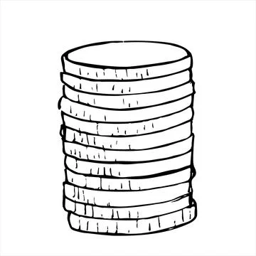 Coins stack vector illustration, money on a white blackground Stock Illustration