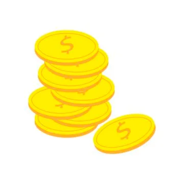 Coins stacked on each other in different positions. Money concept Stock Illustration