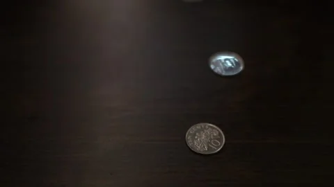 Coins on the table Stock Footage 244209618