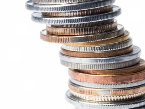 Coins tower Stock Photos