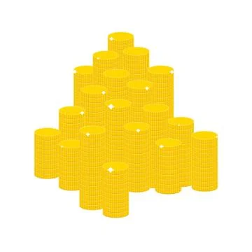 Coins vector illustration in flat design. Golden coins stack Stock Illustration