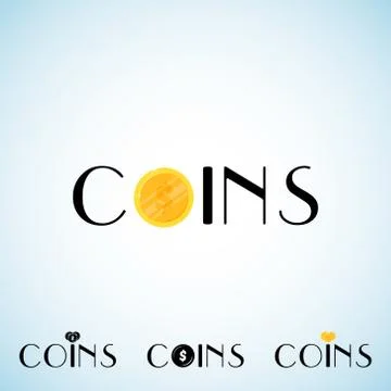Coins vector logo template Stock Illustration