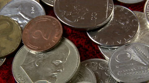 Coins - zoom out Stock Footage 1068780