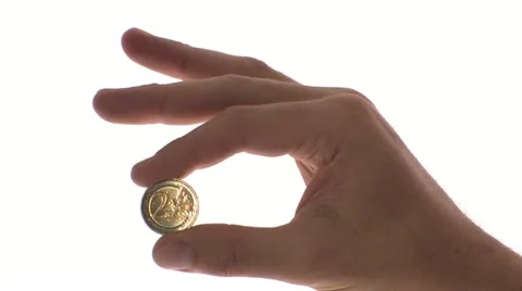 Coins_euro_hand_2E_2 Stock Footage 11899394