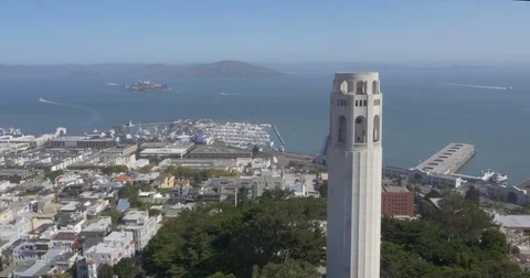 Coit Tower Aerial Vídeo Stock 75503352