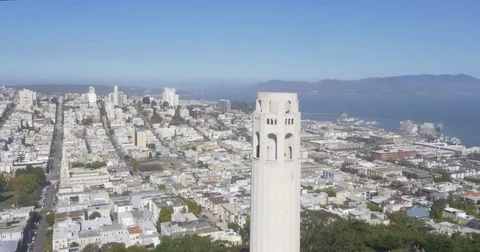 Coit Tower Aerial Vídeo Stock 75503500