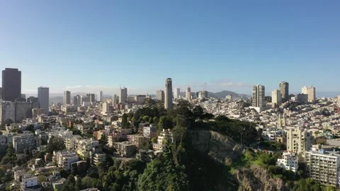 Coit Tower Aerial Orbit Shot Stock Footage 334868305