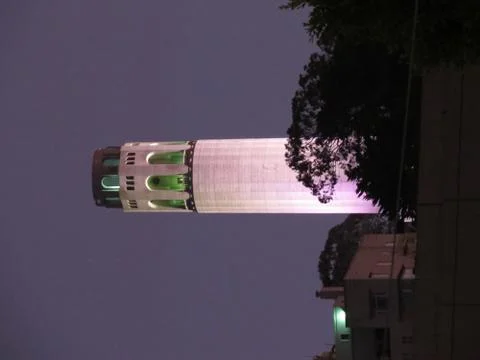 Coit Tower at night Foto stock