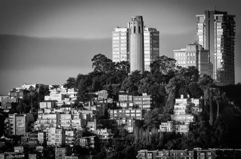 Coit tower on telegraph hill Stock Photos