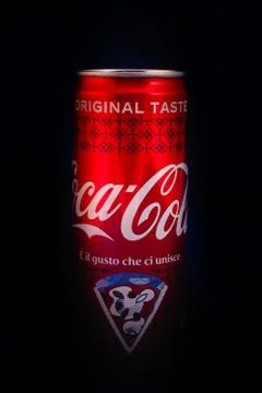 Coke can on a black background Stock Photos