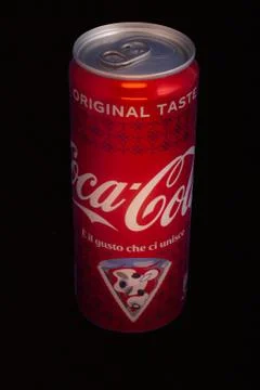 Coke can on a black background Stock Photos