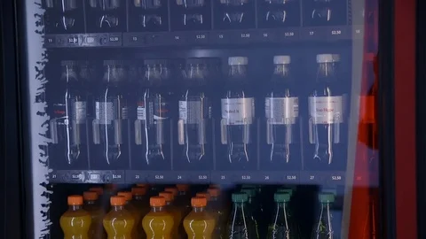 Coke Cola Vending Machine Close-Up Stock Footage 83293010