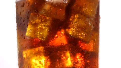 Coke with ice cubes background. Rotation 360 degrees Stock Footage 79580433