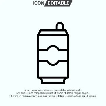 Coke line icon, outline vector logo illustration Stock Illustration